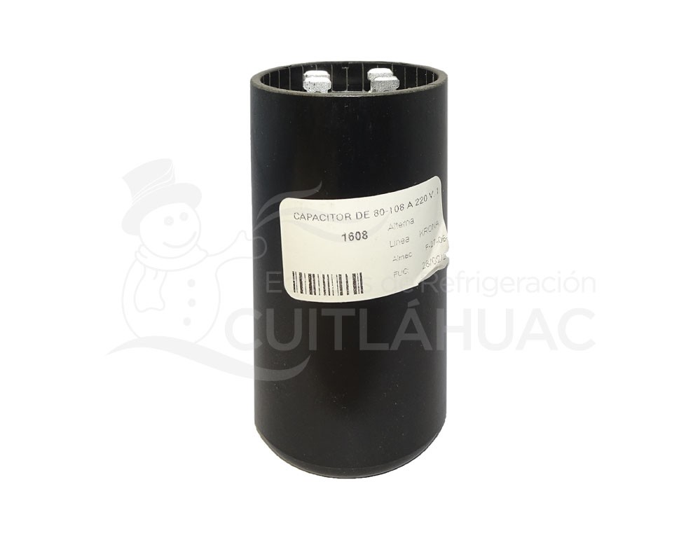 1608 CAPACITOR DE 80-108 A 220 V. 1 A 1/2 HP
