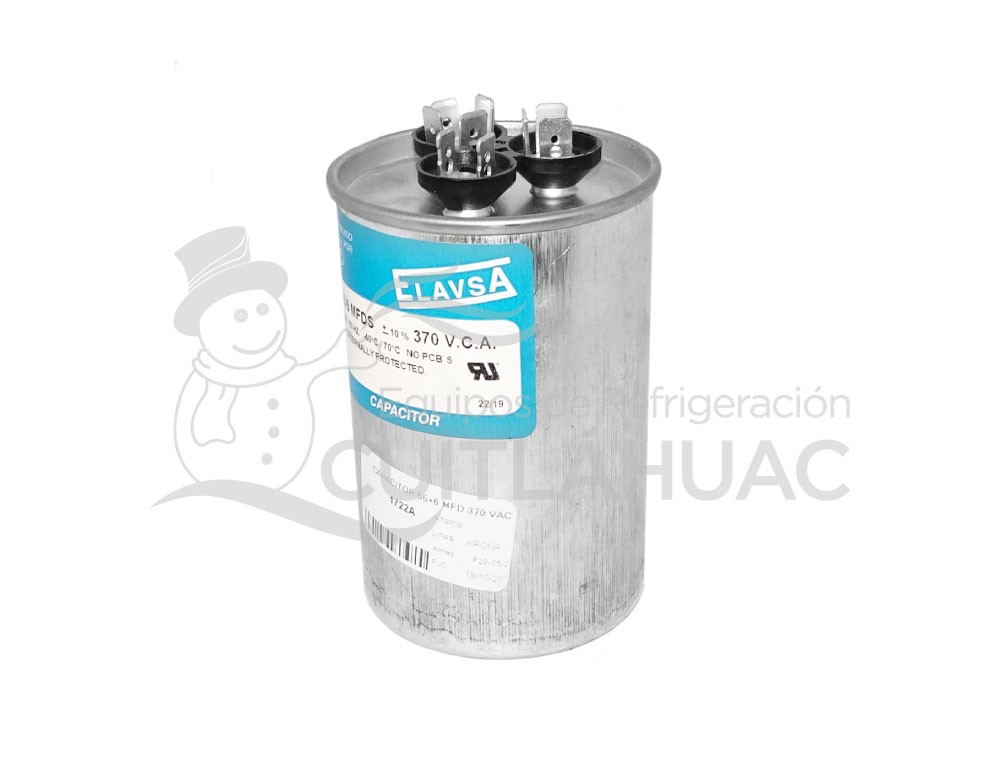 1722A CAPACITOR 55+6 MFD 370 VAC