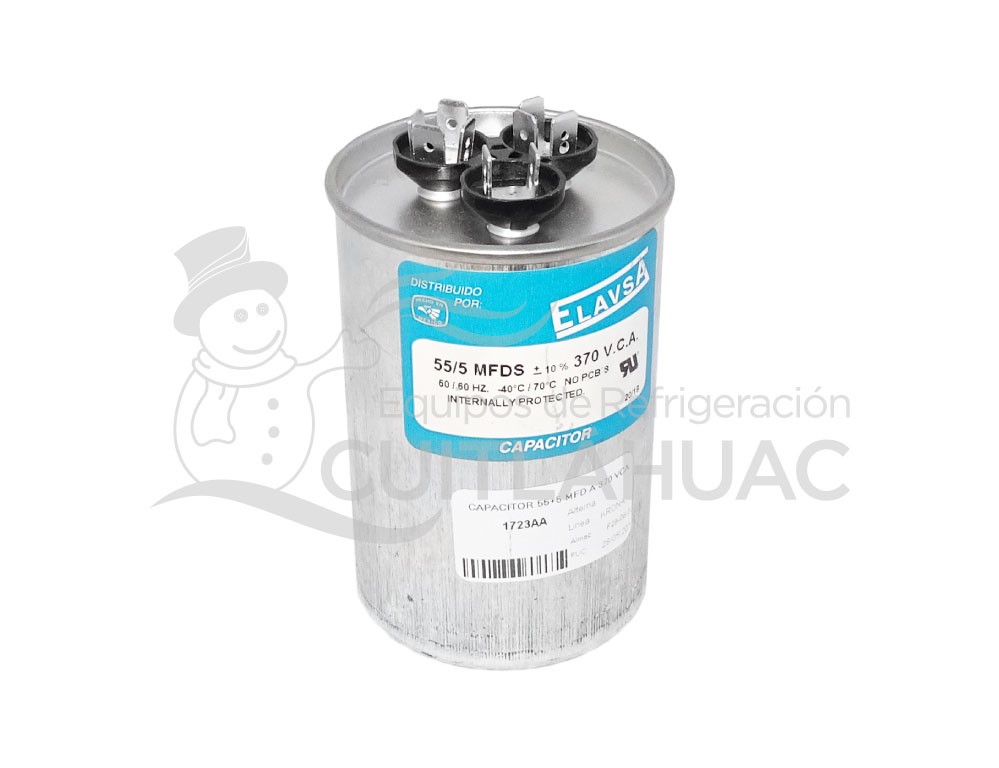 1723AA CAPACITOR 55+5 MFD A 370 VCA