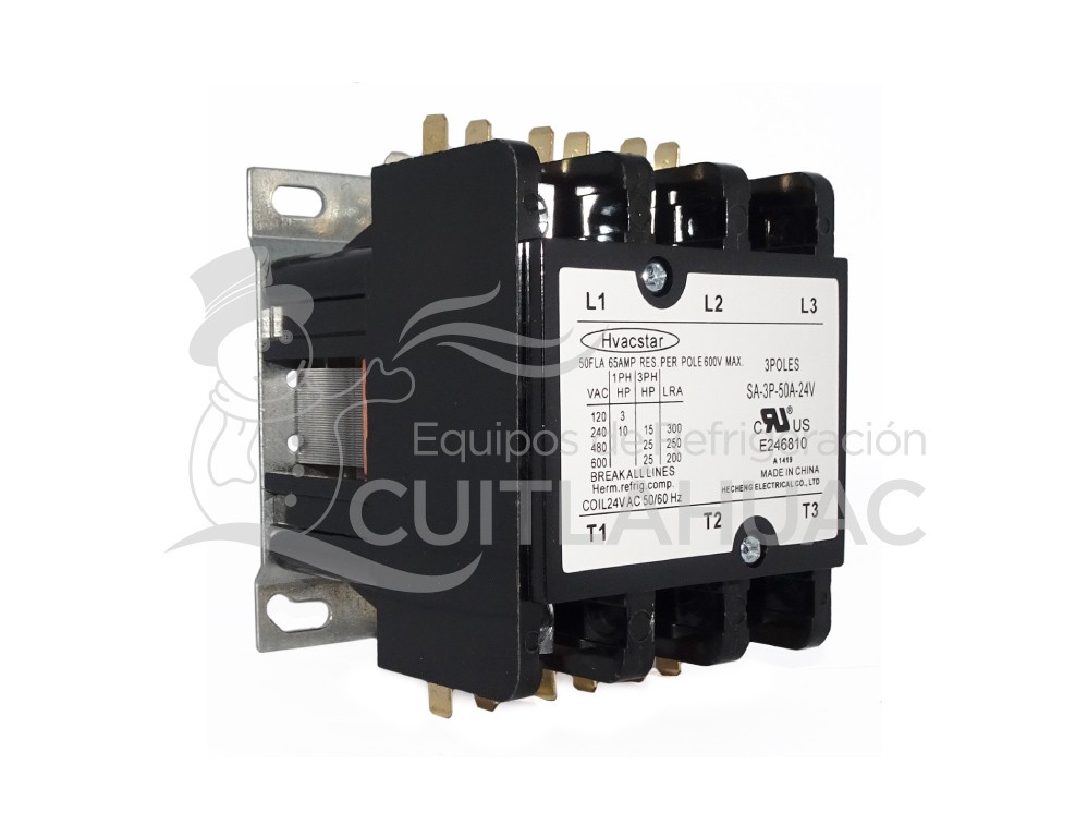 2209A CONTACTOR 50AMP 3POLOS 24V HVACSTAR