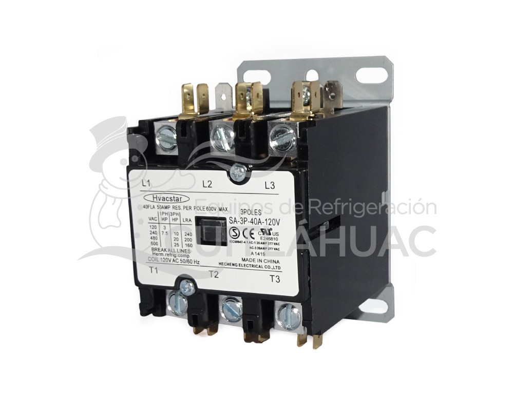 2208AAA CONTACTOR 40AMP 3POLOS 120V HVACSTAR
