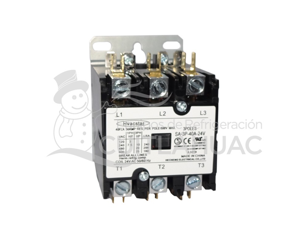 2220 CONTACTOR 40AMP 3POLOS 24V HVACSTAR